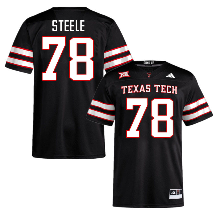 #78 Terence Steele Texas Tech Red Raiders Jerseys College Football Uniforms Stitched-Black